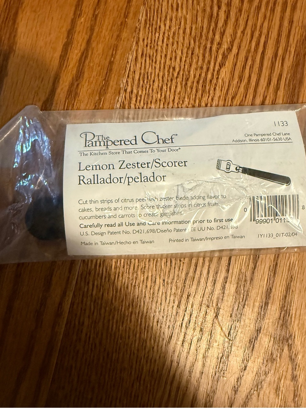Pampered Chef Lemon Zester/Scorer #1133 Citrus Zester Sealed New Discontinued